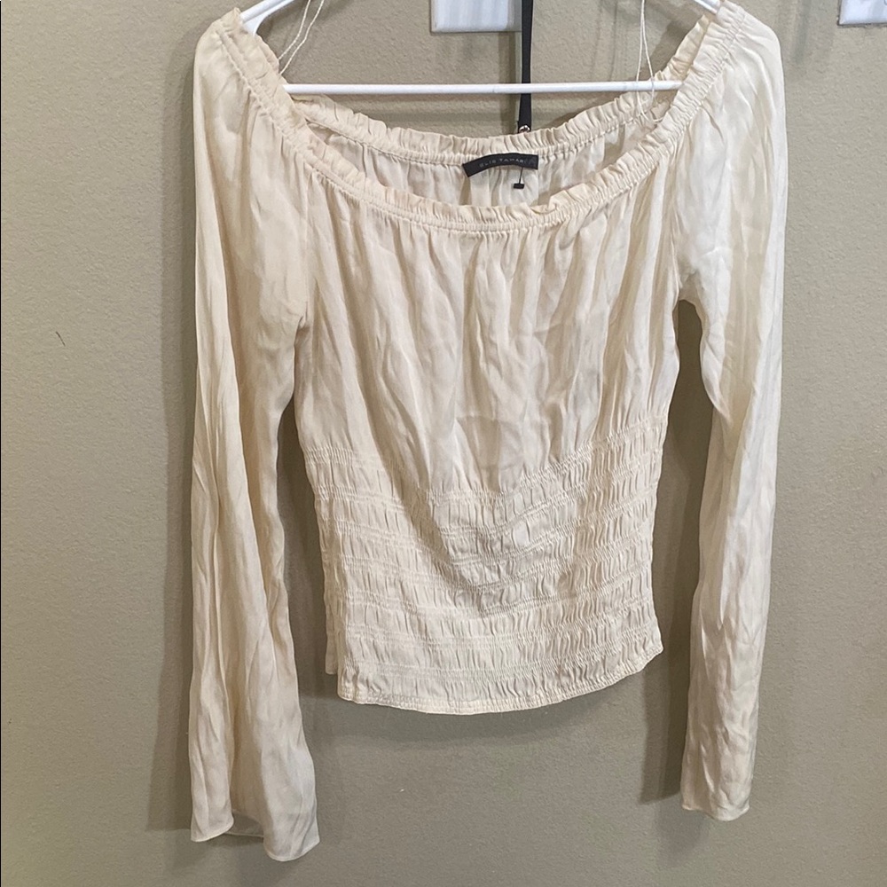 Elegant Cream Off-Shoulder Top